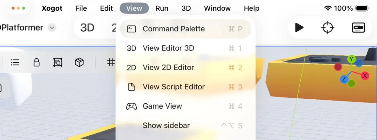 Xogot's New Command Palette
