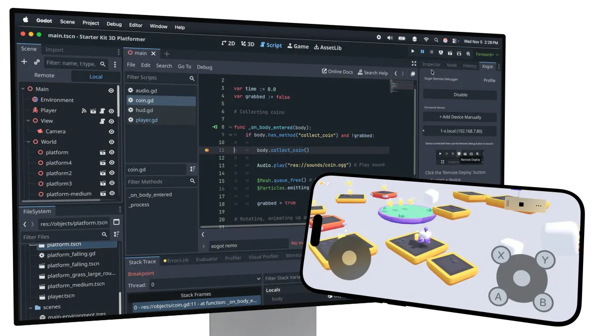 Introducing Xogot Connect — Remote Debugging for Godot on iPhone and iPad